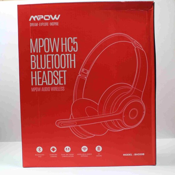 Mpow HC5 V5.0 Bluetooth Headset with Dual Mic - Picture 1 of 14